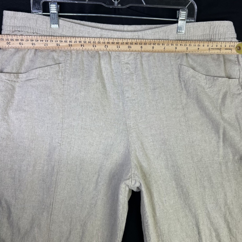 NWT Old Navy Womens Linen Boho Coastal Gauze Pocket High Rise Pant Beige XL Tall - Picture 5 of 9